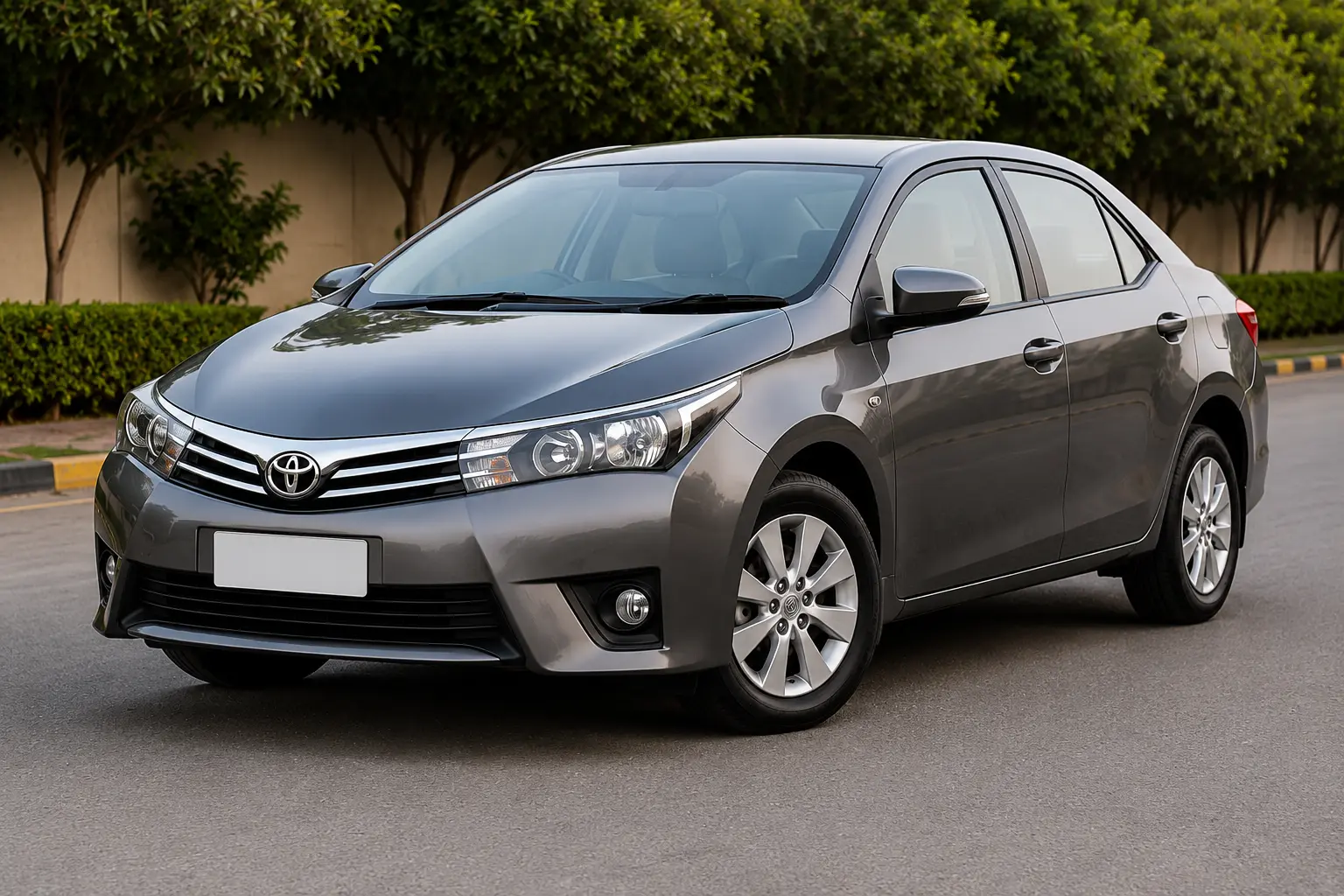 Toyota Corolla GLi front view - GB Rent Car Gilgit, Skardu & Hunza
